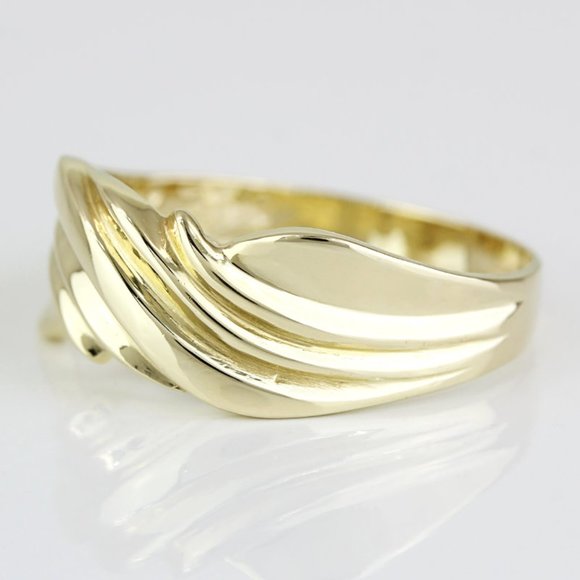 Vintage 14k Yellow Gold Wave Band Ring - Picture 3 of 7